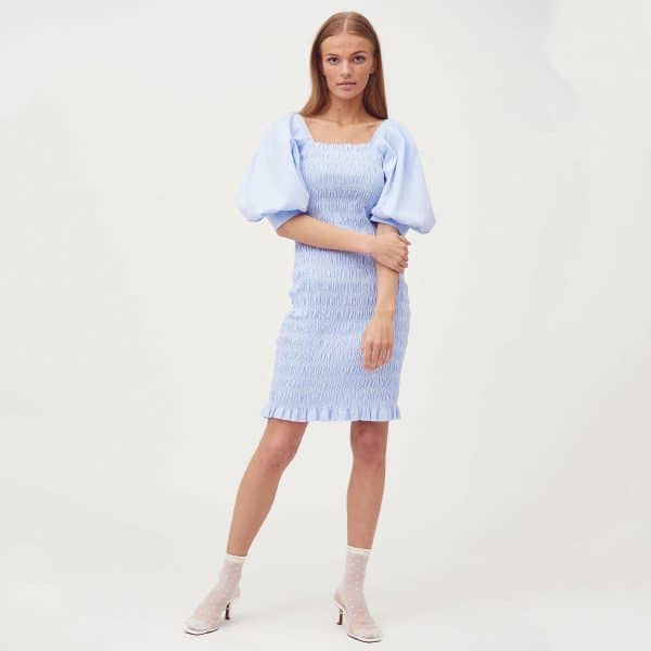 A-view - Rikka plain dress - Kjoler til hende - Blå - 40