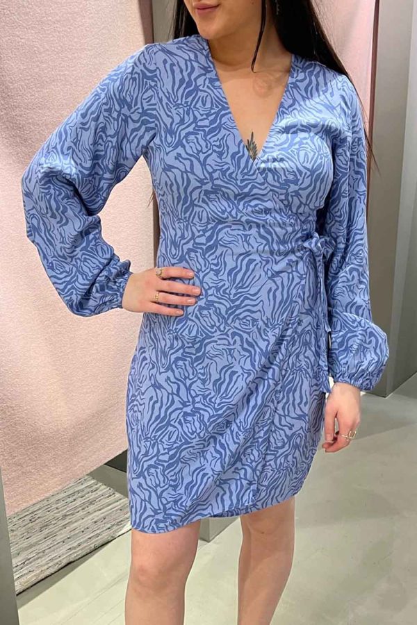 Enkelly LS Dress - Blue IMP Zebra - Envii - Mønstret M