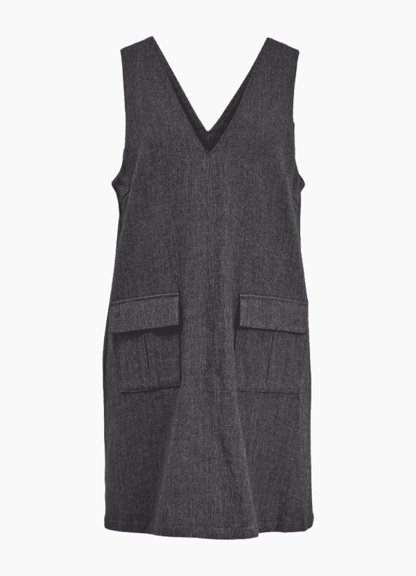 Objgine Spencer Pocket Dress - Dark Grey Melange - Object - Grå L