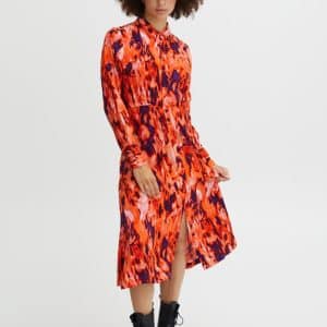 Ichi Ihkalova Kjole 20117282 201491, Farve: Koi Orange, Størrelse: 36, Dame