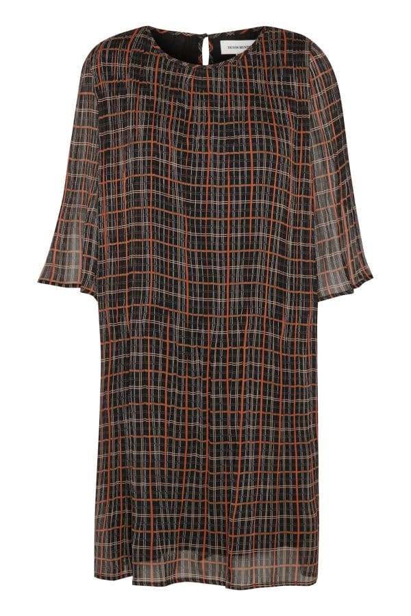 Denim Hunter Dhtulle Sana Pleated Kjole, Farve: Sort, Størrelse: 44, Dame