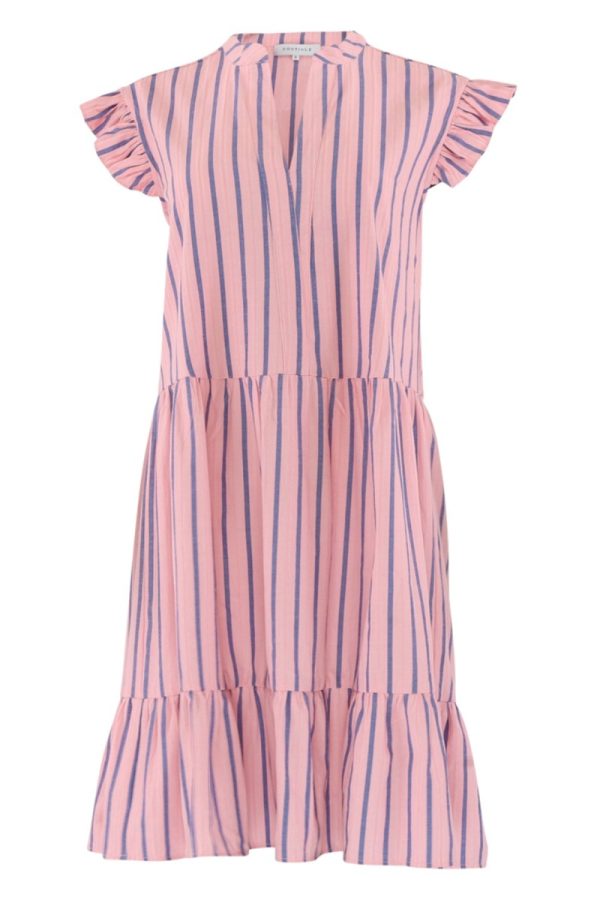 Continue - Kjole - Bea Stripe - Pink Stripe