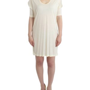 Costume National Chic White Modal Above-Knee Dress