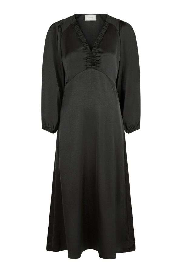 Neo Noir - Kjole - Isobel Heavy Sateen Dress - Black