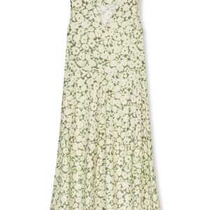 Mads Nørgaard - Kjole - Poplinea Emsa Aop Dress - Lime Flower