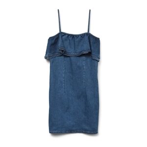 VERO MODA DAME KJOLE VMANNY - Medium blue denim