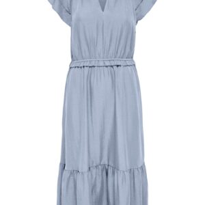 JDY - Kjole - Train S/L Frill Midi Dress - Soft Chambray