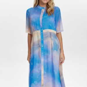 NÜMPH - Nukyndall Ss Skye Dress - Cerulean - 36 - Blå - Dress