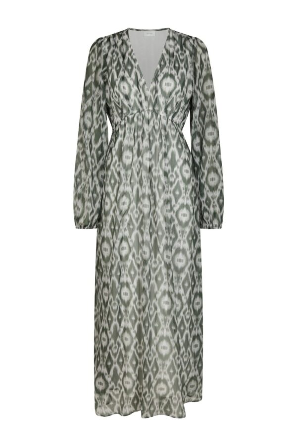 Neo Noir - Kjole - Silfi Graphic Fade Dress - Dusty green (Levering slut juli)