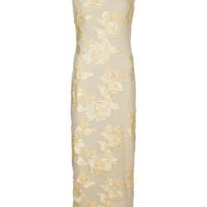 Neo Noir - Kjole - Tiranna Big Flower Mesh Dress - Light Yellow (Levering slut juli)