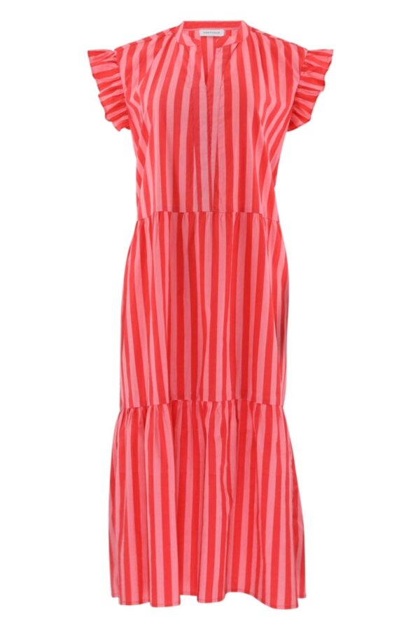 Continue - Kjole - Bea Stripe Red - Pink Red Stripe