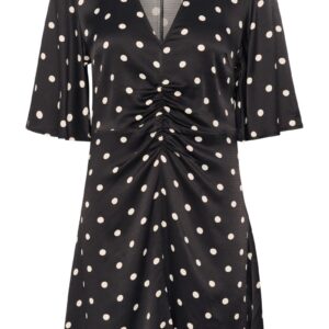 Gestuz - Kjole - GZdotta P SS dress - Black with egret dot
