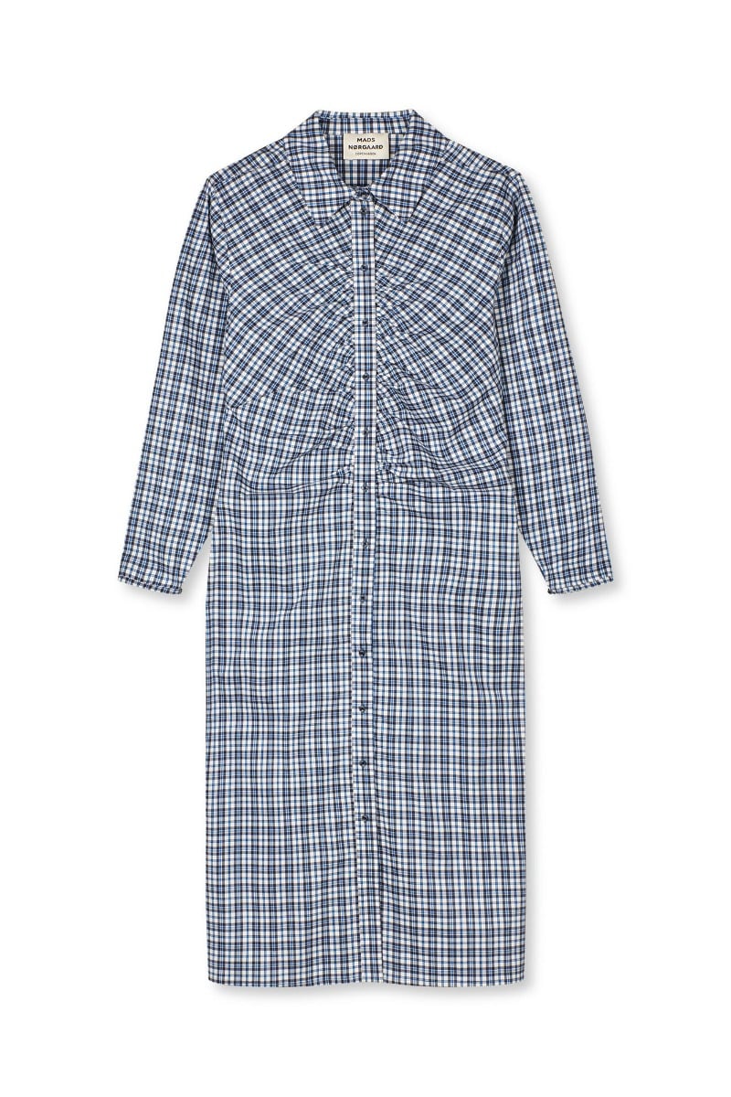 Mads Nørgaard - Kjole - Poplinda Iris Dress - Parisian Night Check