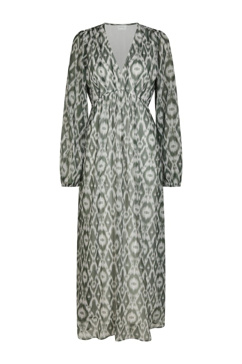 Neo Noir - Kjole - Silfi Graphic Fade Dress - Dusty green