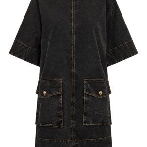 Washed Stretch Cotton Boxy Kimono M