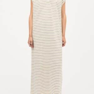 Mads Nørgaard - Kjole - Light Terry Polly Dress - Vanilla Ice/Sky Captain/Zinnia